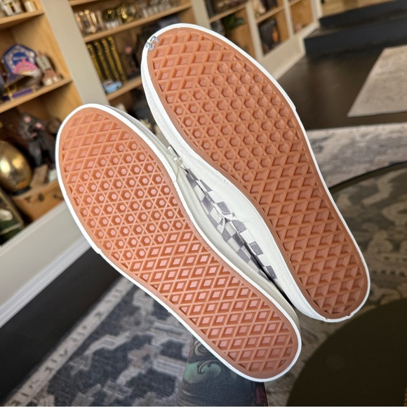 New White and Silver Checkered lo pro Women's Vans - Picture 5 of 5